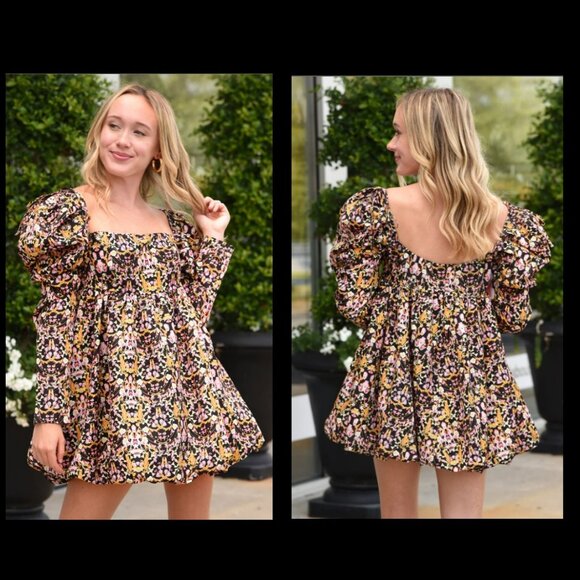 Buddy Love Dresses & Skirts - Buddy Love Stassie Puff Sleeve Baby Doll Floral Dress Sz XS